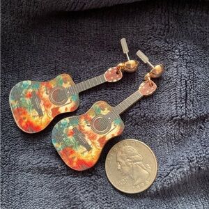 Colorful Guitar Earrings